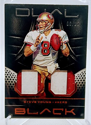 #ad 2019 Panini Black Dual Prime Patch Steve Young 25 San Francisco 49ers $50.00