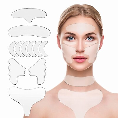 #ad Wrinkles Patches Chest Wrinkle Pads Set of 11 Pcs Facial Wrinkle Remover Strips $13.99