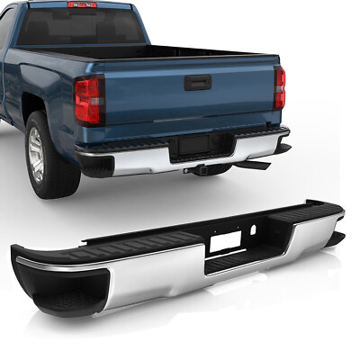 #ad Chrome Rear Side Bumper For 2014 2018 Silverado GMC Sierra 1500 w 2 Conner Step $184.95