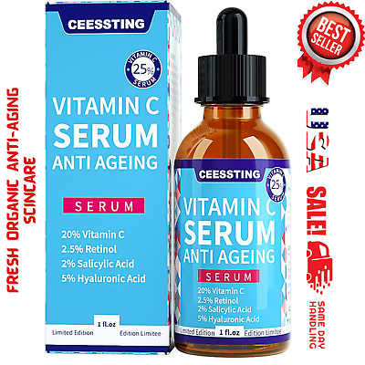 #ad Anti Aging Vitamin C Serum for Face with Hyaluronic Acid Vitamin E Facial 1 oz $10.99