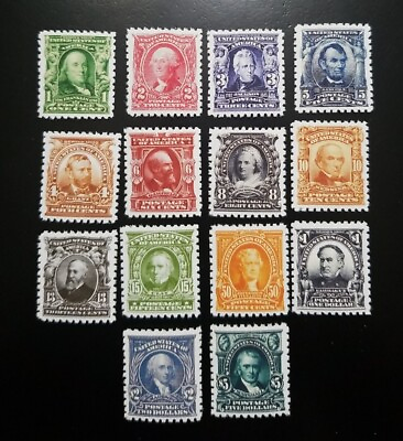 #ad US Stamps Sc #300 313 1902 1903 Regular Issue Collection Stamp Replica Set $13.99