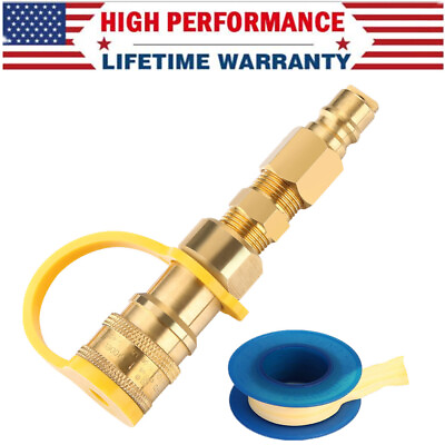 #ad 3 8 Inch LP Gas Propane Hose Natural Gas Quick Connect Fittings Disconnect Kit $15.89