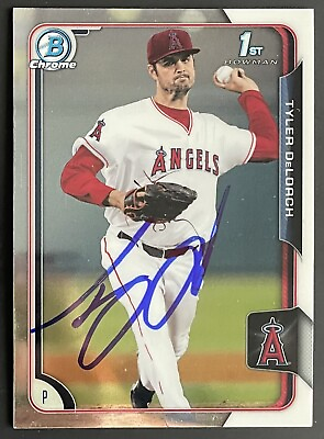 #ad 2015 Bowman Chrome Signed #BCP46 Tyler DeLorch Angels Autographed Card $1.62