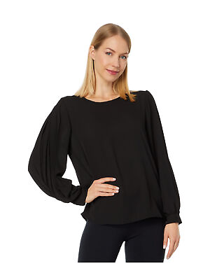 #ad VINCE CAMUTO Womens Black Back Button Closure Long Sleeve Blouse XS $7.99