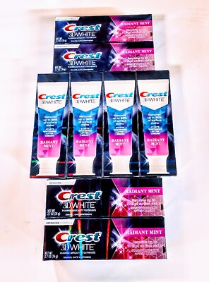 #ad FREE SHIPPING 8 pack Crest 3D White Toothpaste Radiant Mint 2.7 oz. 2 2026 $24.92