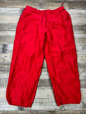 #ad Eileen Fisher Pants Womens Large Red Wide Leg Casual Bottoms $24.95