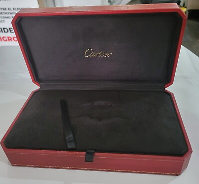 #ad Cartier extra large watch box case presentation with inner and books $135.00