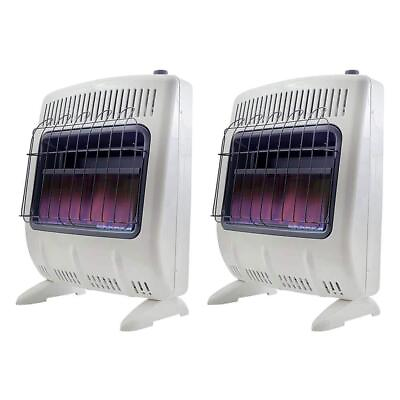#ad Mr. Heater Natural Gas Space Heater 20k BTU Vented Thermostat Plastic 2 Pack $367.32
