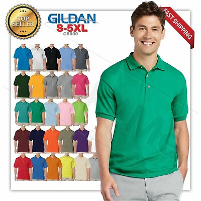 #ad Gildan DryBlend Jersey Sport Shirt Plain Short Sleeve Polo Shirts 8800 $11.99