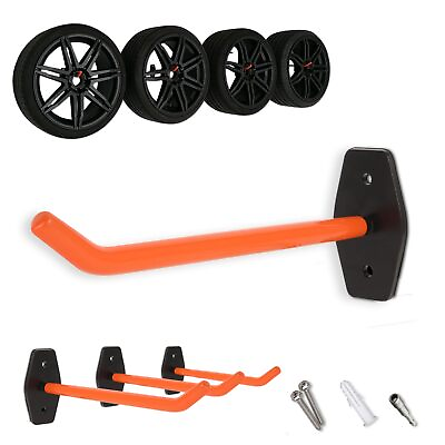 #ad 4 Pack Tire Storage Rack Wall Mount Load 88 Lbs Large 10 Inch Garage Wall T... $30.12