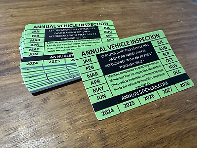#ad 25 Pack Of Annual Vehicle Inspection Decal Sticker Trucks Trailers Semi Dot $50.00
