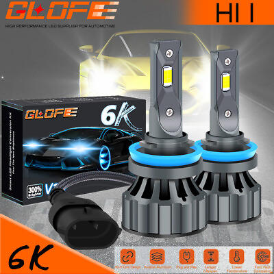 #ad 2x GLOFE H11 LED White Headlight Bulbs Low Beam Light 60W 11000LM V20 Series $45.68