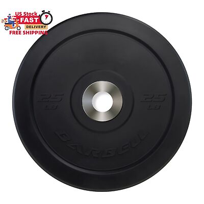 #ad Black Olympic Bumper Plate 25 lb Single Weight Plate for High Intensity Workouts $39.33