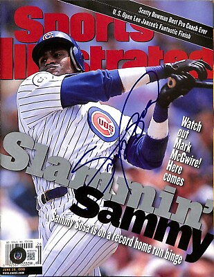 #ad Sammy Sosa Chicago Cubs Signed Sports Illustrated June 29 1998 No Label BECKETT $199.99