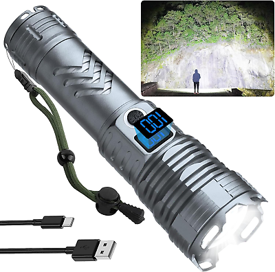 #ad Rechargeable 900000 High Lumens Flashlights Super Bright LED Flash Light as Po $36.99