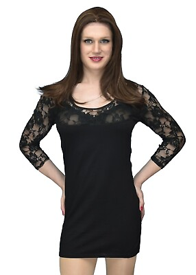 #ad SEXY LITTLE BLACK DRESS Lace Top Crossdresser CD Dress for Men Women Drag $31.82