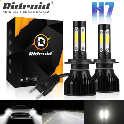 #ad 2x H7 LED Headlight Bulbs Kit High Low Beam 12000LM Super Bright 6000K White New $15.99