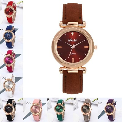 #ad Fashion Analog Quartz Women Watch Leather Casual Luxury Crystal Wristwatch $2.35