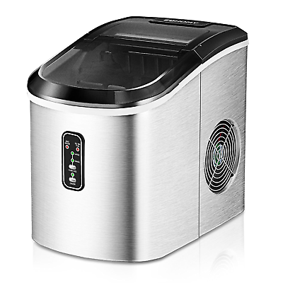 #ad Portable Electric Ice Machine Countertop Ice Maker 26lbs Stainless Steel $59.99
