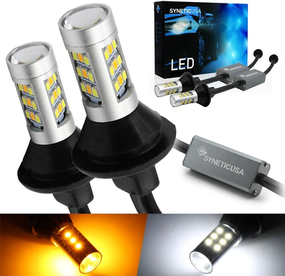 #ad 3157 Error Free Dual Color Type 2 Switchback DRL LED Turn Signal Light Bulbs No $52.99