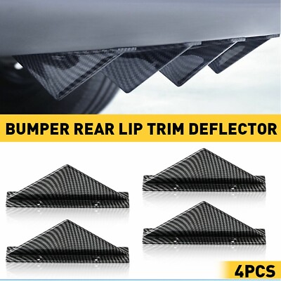 4Pcs Universal Bumper Rear Diffuser Fin Spoiler Wing Lip Splitter Black Matt $12.91