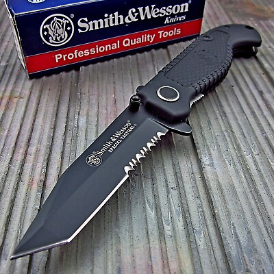 #ad Smith amp; Wesson Special Tactical Black Tanto Blade Everyday Folding Pocket Knife $19.99