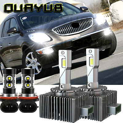 #ad #ad For Buick Enclave 2008 2012 Front LED Headlight High Low Beam Fog Light Bulbs 4X $76.46