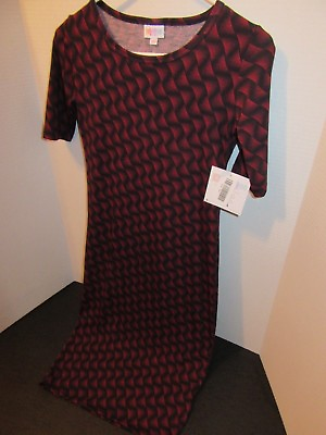 #ad Lularoe Julia Dress XXS Red Black Sexy Fitted New NWT Work Casual Flirty Club $19.99