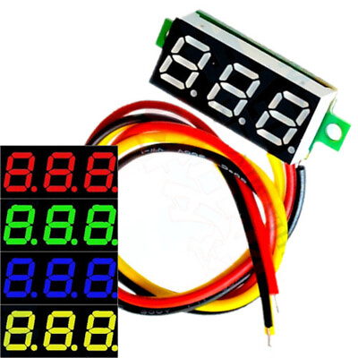 Ultra small 0 100V DC 3 Wire Voltmeter 3 Digit LED Volt Meter Voltage Tester $2.79