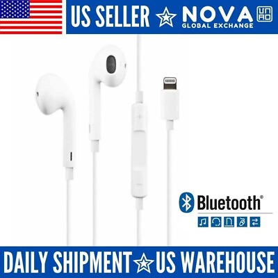 #ad #ad Earphones Headphones For Apple iPhone Pro 14 13 12 11 X Bluetooth Wired Earbuds $5.59