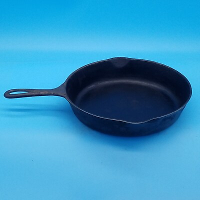 #ad Vintage #8 Unmarked 10 1 2 inch camping Cast Iron Skillet $23.99