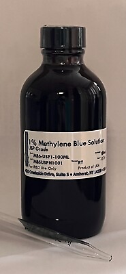 #ad #ad 1% Methylene Blue Solution With Dropper USP Grade 100mL $26.50