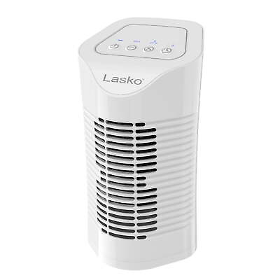 #ad Lasko HF11200 56 Sq Ft HEPA 3 Stage Desktop Air Purifier White $42.10