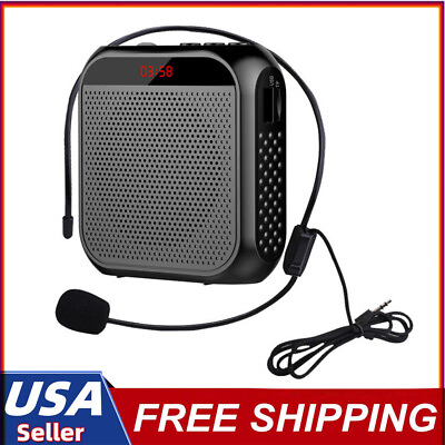 #ad Black Portable Voice Amplifier with Microphone Personal Speaker for Teachers $21.41