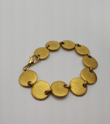 #ad Bracelet Gold Tone 7 Inch Unbranded Good Vintage Condition $9.99