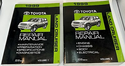 #ad 1999 Toyota OEM LAND CRUISER Repair Manual Vol 1 amp; 2 RM661U1 RM661U2 $98.95