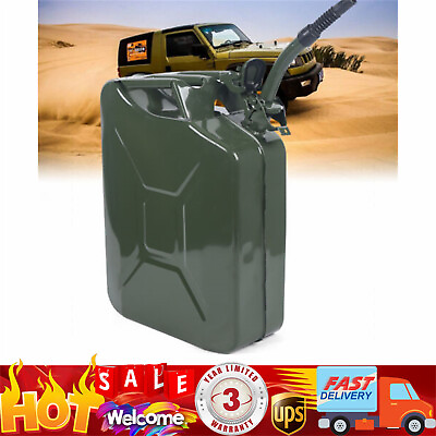 #ad 5 Gallon 20L NATO Style Steel Can Oil Gasoline Gas Steel Tank with Spout $36.95