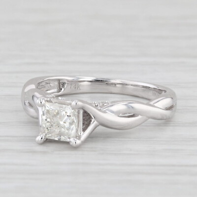 #ad 0.94 ctw Princess Cut Diamond Engagement Solitaire Ring 14K White Gold Size 7 $1199.99