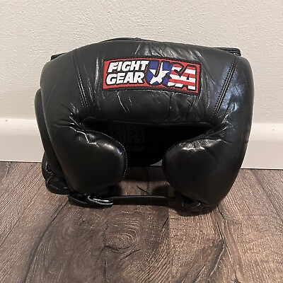 #ad USA Ringside Fight Gear Boxing Headgear Black Size L Large $39.95