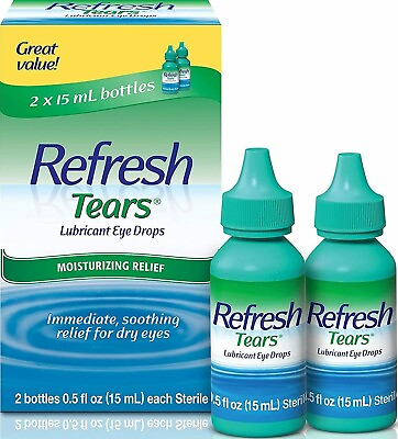 #ad Refresh Tears Lubricant Eye Drops Moisturizing Relief 2 Bottles 0.5oz $12.99