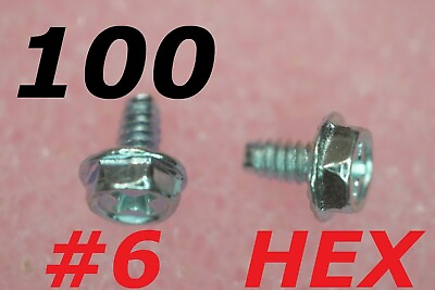 #ad Lot of 100 HEX #6 6 32 PC Computer chassis Case Zinc plated Philips screws $7.99