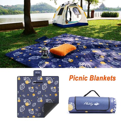 #ad Strawberry Style Picnic Blanket Camping Mat Tour Outdoor Waterproof Folding Pad $25.99