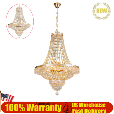 #ad Crystal Chandelier French Empire Large Foyer Ceiling Light Gold Pendant Lamp US $162.50