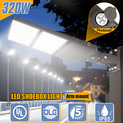 #ad 320W LED Parking Lot Light Dust to Dawn Outdoor Commercial Shoebox Pole Lights $170.18
