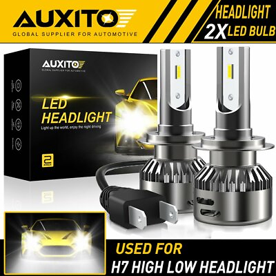 #ad 2X AUXITO H7 White LED Headlight Bulb High Low Beam Fog 9000LM kit 6000K EOA $18.99
