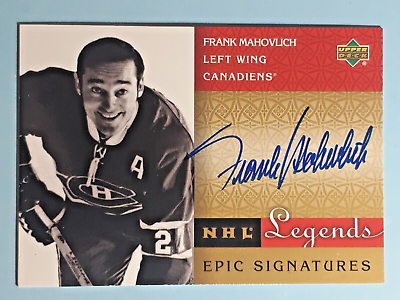 #ad Frank Mahovlich Certified Autograph NHL Legends Epic Signatures 2001 NM M Better C $375.99
