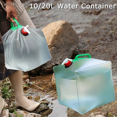 #ad Large Capacity Outdoor Camping Collapsible Water Bag Water Container Lightweight $9.89