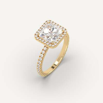 #ad 3.1 carat Radiant Engagement Ring IGI F VS1 Lab Diamond in 14k Yellow Gold $2730.00