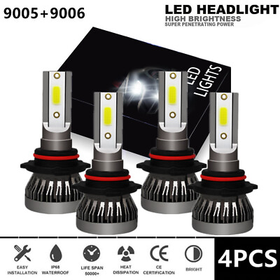 #ad For Honda Accord 2003 2004 2005 2007 Combo LED Headlight Bulbs High Low Beam Kit $25.49