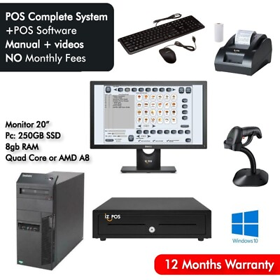 #ad Retail POS Monitor CPU Cash Register Express Complete Point of Sale System $520.00